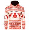 Sweat à Capuche de Noël Géométrique Flocon de Neige Imprimé - Rouge L