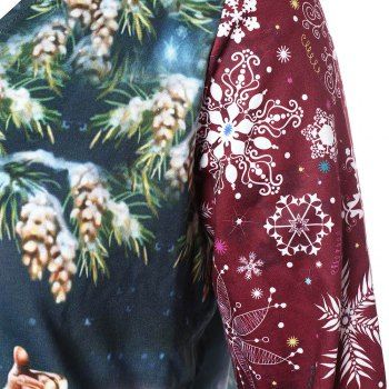 

Plus Size Skew Neck Santa Claus Sweatshirt, Multicolor