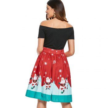 

Christmas Off The Shoulder Swing Dress, Red