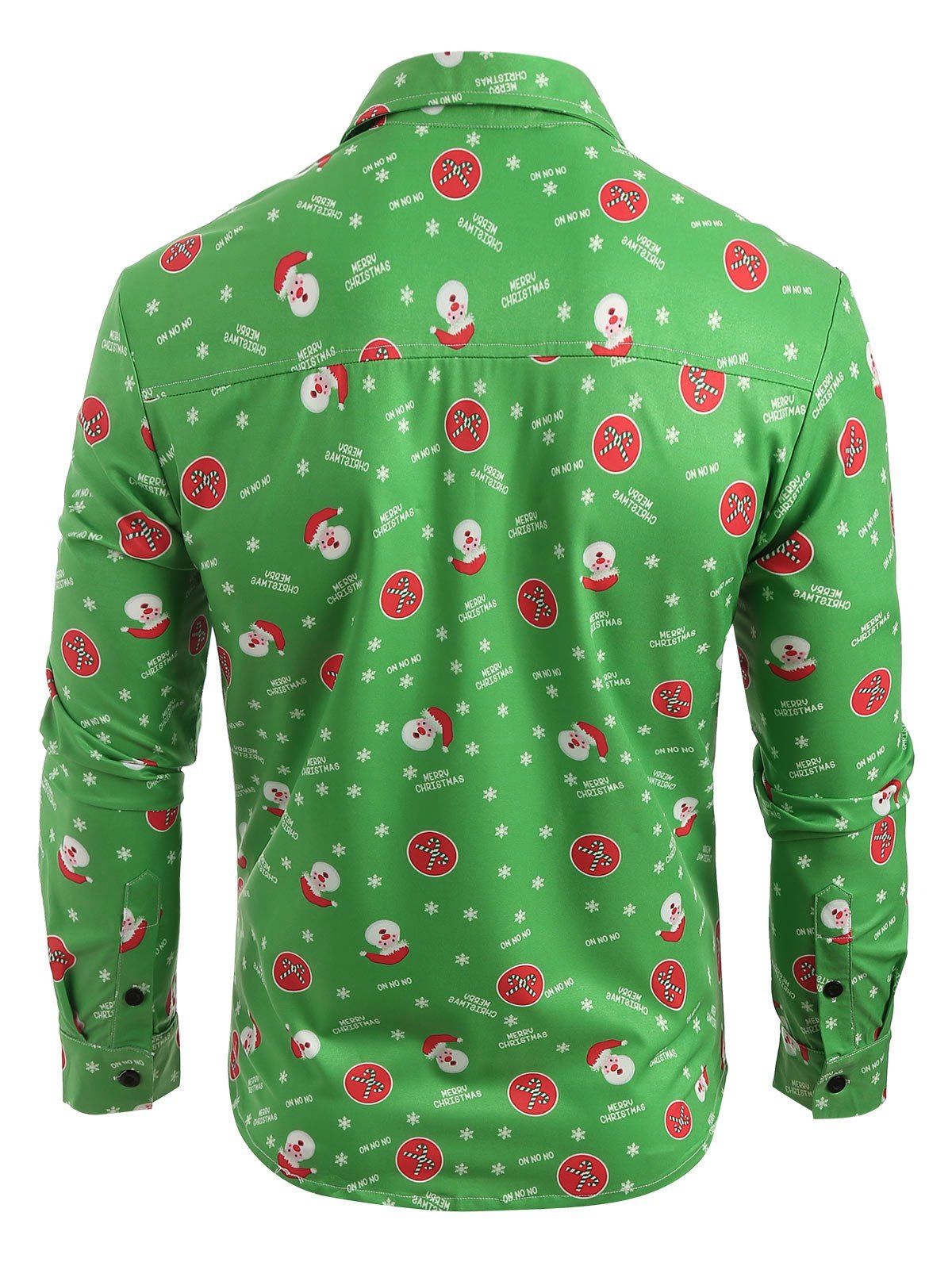 [27% OFF] 2021 Santa Claus Printed Christmas Long Sleeves Shirt In ...