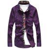 Graphic Chemise à carreaux imprimé à manches longues - Pourpre 2XL