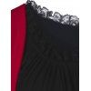 Robe Rétro Corset Asymétrique Superposée à Manches Longues - Noir XL
