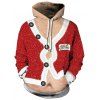 Sweat à Capuche de Noël Manteau Imprimé à Cordon - multicolor L