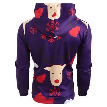 

Christmas Faux Suit Print Pullover Hoodie, Purple