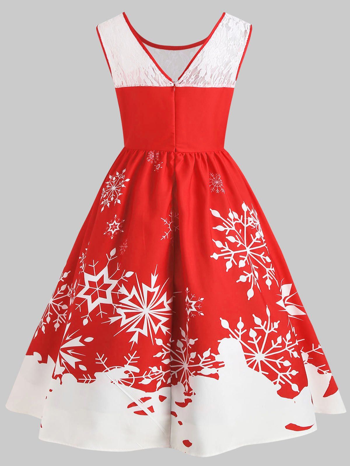 [33% OFF] 2020 Sleeveless Christmas Snowflake Print Vintage Dress In ...