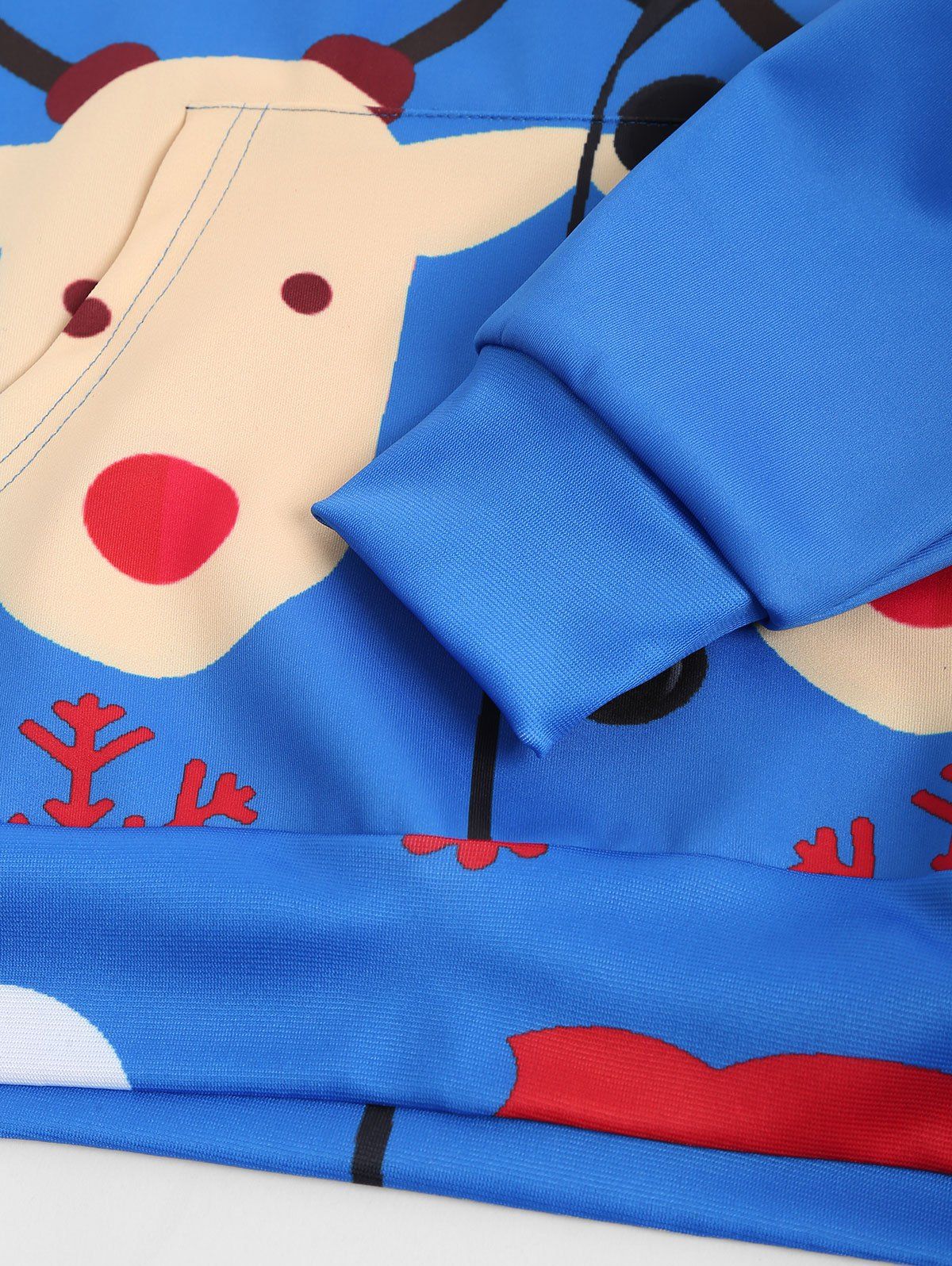 Christmas Faux Suit Print Pullover Hoodie - COBALT BLUE L