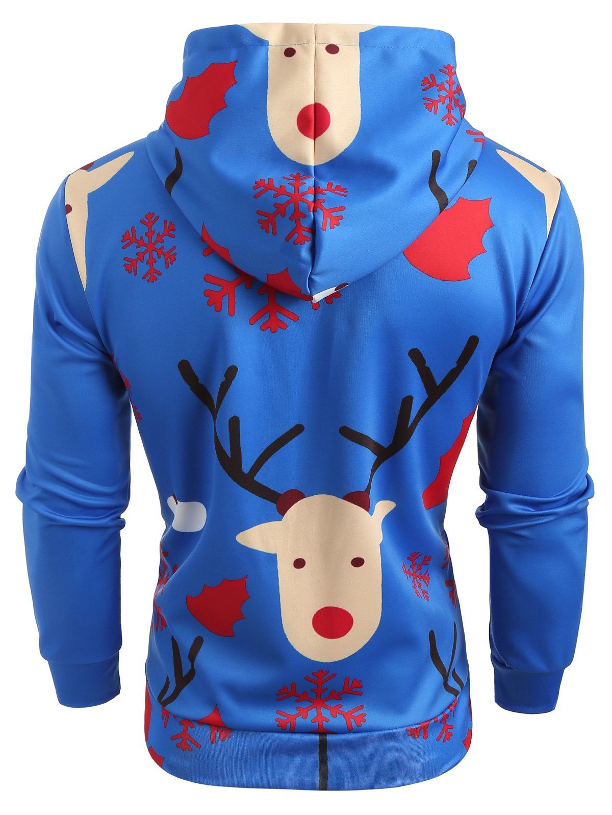 Christmas Faux Suit Print Pullover Hoodie - COBALT BLUE L