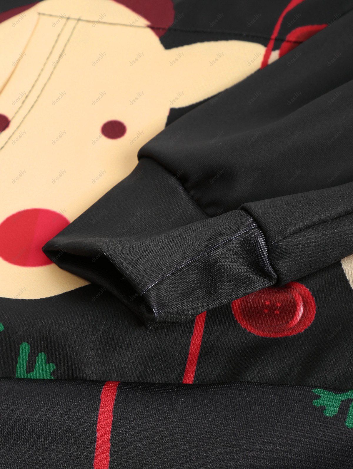 Christmas Faux Suit Print Pullover Hoodie - BLACK 2XL