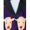 Christmas Faux Suit Print Pullover Hoodie - PURPLE XL