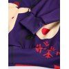 Christmas Faux Suit Print Pullover Hoodie - PURPLE L