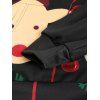 Sweat-Shirt à Capuche Pullover avec Imprimé Faux-Costume de Noël - Noir M