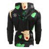 Christmas Faux Suit Print Pullover Hoodie - BLACK 3XL