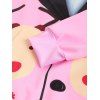 Christmas Faux Suit Print Pullover Hoodie - PINK M