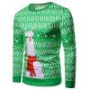 T-shirt de Noël Alpaga Imprimé à Col Rond - Vert Trèfle M