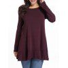Lace Panel Ruffles Trim Tunic T Shirt - RED WINE M