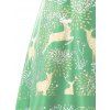 Elk Print Vintage Christmas Dress - AQUAMARINE XL