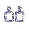 Boucles d'Oreilles avec Strass Design d' Eau Style Bohémien - Bleu 