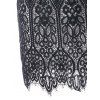 Cold Shoulder Eyelash Lace Mini Bodycon Dress - BLACK M