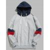 Sweat à Capuche Décontracté en Blocs de Couleurs - Gris Clair XS