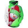 Snowman 3D Print Kangaroo Pocket Christmas Hoodie - BLACK L