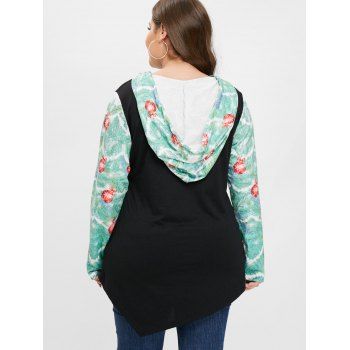 

Jingle Bell Print Front Pockets Plus Size Hoodie, Black