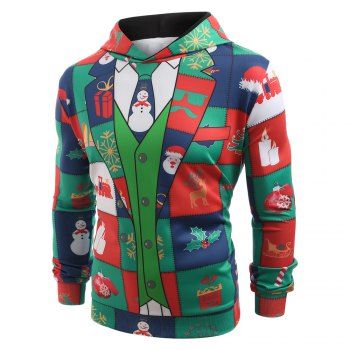 

Funny Christmas Elements Blazer Print Hoodie, Multicolor