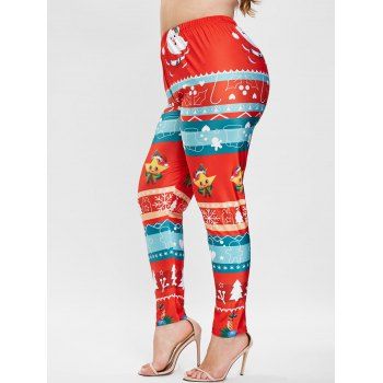 

Plus Size Christmas Graphic Leggings, Red