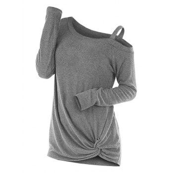 

Knotted Cut Out Sweater, Light gray