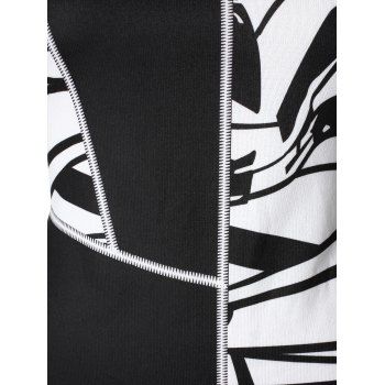 

Plus Size Asymmetrical Abstract Print Tee, Black