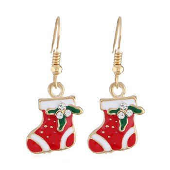 

Christmas Socks Design Hook Earrings, Gold