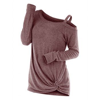 

Knotted Cut Out Sweater, Coffee