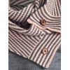 Pullover Sweater with Striped Scarf - GRAY M