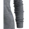 Pullover Sweater with Striped Scarf - GRAY M