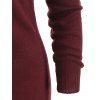 Pullover Sweater with Striped Scarf - RED WINE M