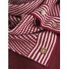 Pullover Sweater with Striped Scarf - RED WINE M