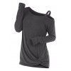Knotted Cut Out Sweater - DARK GRAY M