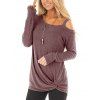 Knotted Cut Out Sweater - COFFEE L