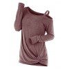 Knotted Cut Out Sweater - COFFEE L