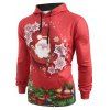 Sweat-Shirt à Capuche Décontracté Motif Noël - Rouge Lave S