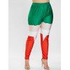 Legging de Noël en Blocs de Couleurs de Grande Taille - multicolor 2X