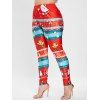 Legging Moulant Graphique de Grande Taille - Rouge 1X