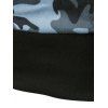 Sweat-Shirt Motif Camouflage à Imprimé Blocs de Couleurs et Inscription - Bleu Koi M