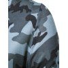 Sweat-Shirt Motif Camouflage à Imprimé Blocs de Couleurs et Inscription - Bleu Koi L