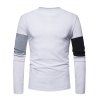 T-Shirt à Col Ras-de-Cou avec Épissure de Couleurs - Blanc XL