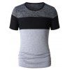 T-shirt Teinté en Blocs de Couleurs - Gris Clair 2XL