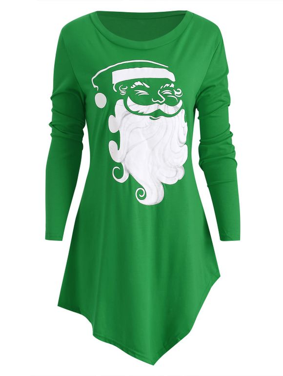 T-shirt Asymétrique Père Noël - Vert Jaune M
