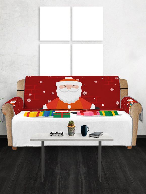 Housse de Canapé de Noël Motif de Père Noël et de Cadeaux - multicolor THREE SEATS