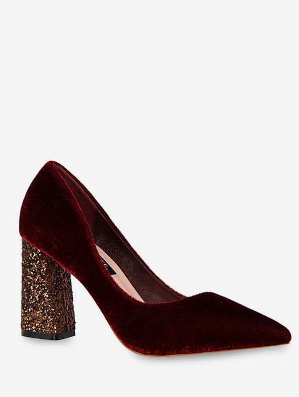 wine suede pumps