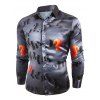 Chemise Manches Longues Motif Points d'Interrogation Couleur Métallisée - Gris 2XL