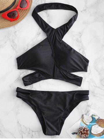 Ensemble Bikini Dos Nu avec Découpes et Bandes Croisées